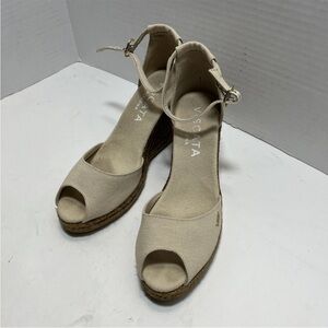 Women's Cream Espadrille Wedges